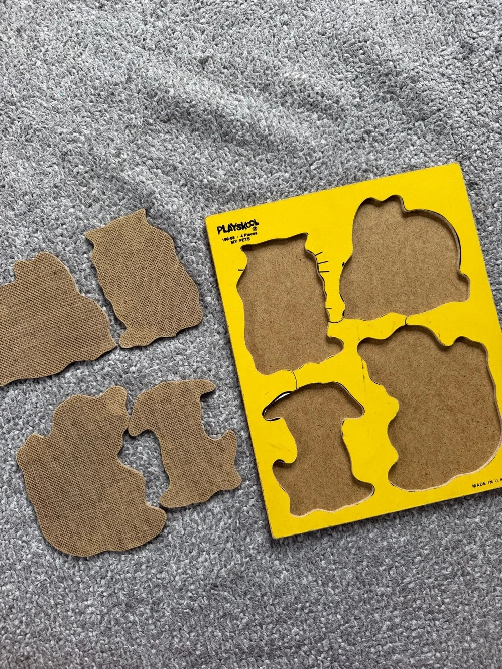 Vintage 1982 Playskool Wooden Puzzle - My Pets